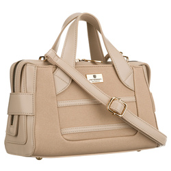 Elegante, beige Damen-Handtasche aus synthetischem Material, mit Reißverschluss – Peterson