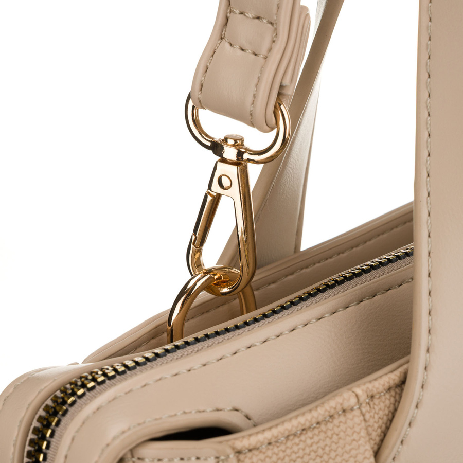 Elegante, beige Damen-Handtasche aus synthetischem Material, mit Reißverschluss – Peterson – Bild 7