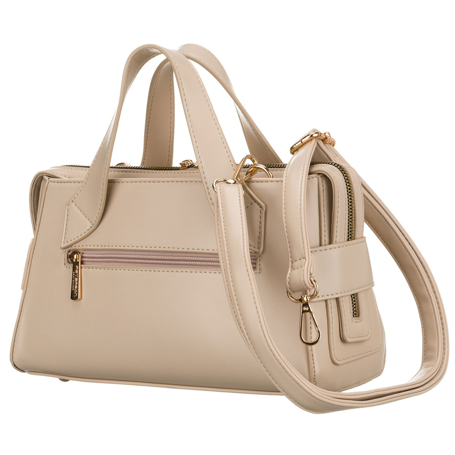 Elegante, beige Damen-Handtasche aus synthetischem Material, mit Reißverschluss – Peterson – Bild 3