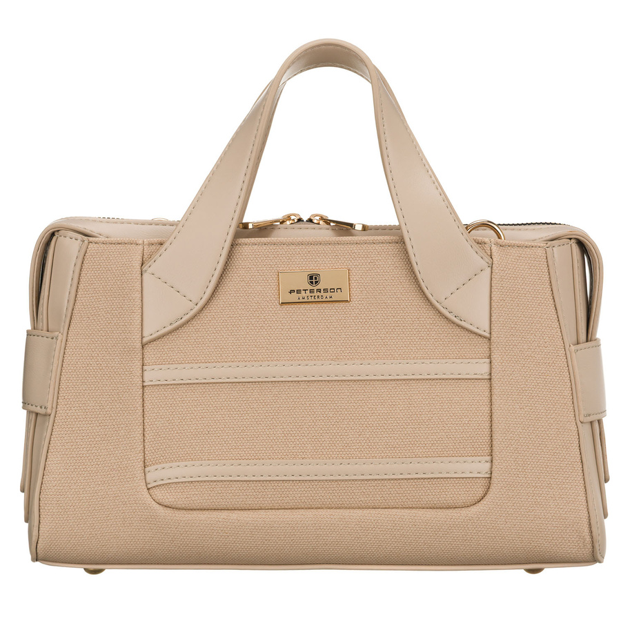 Elegante, beige Damen-Handtasche aus synthetischem Material, mit Reißverschluss – Peterson – Bild 2