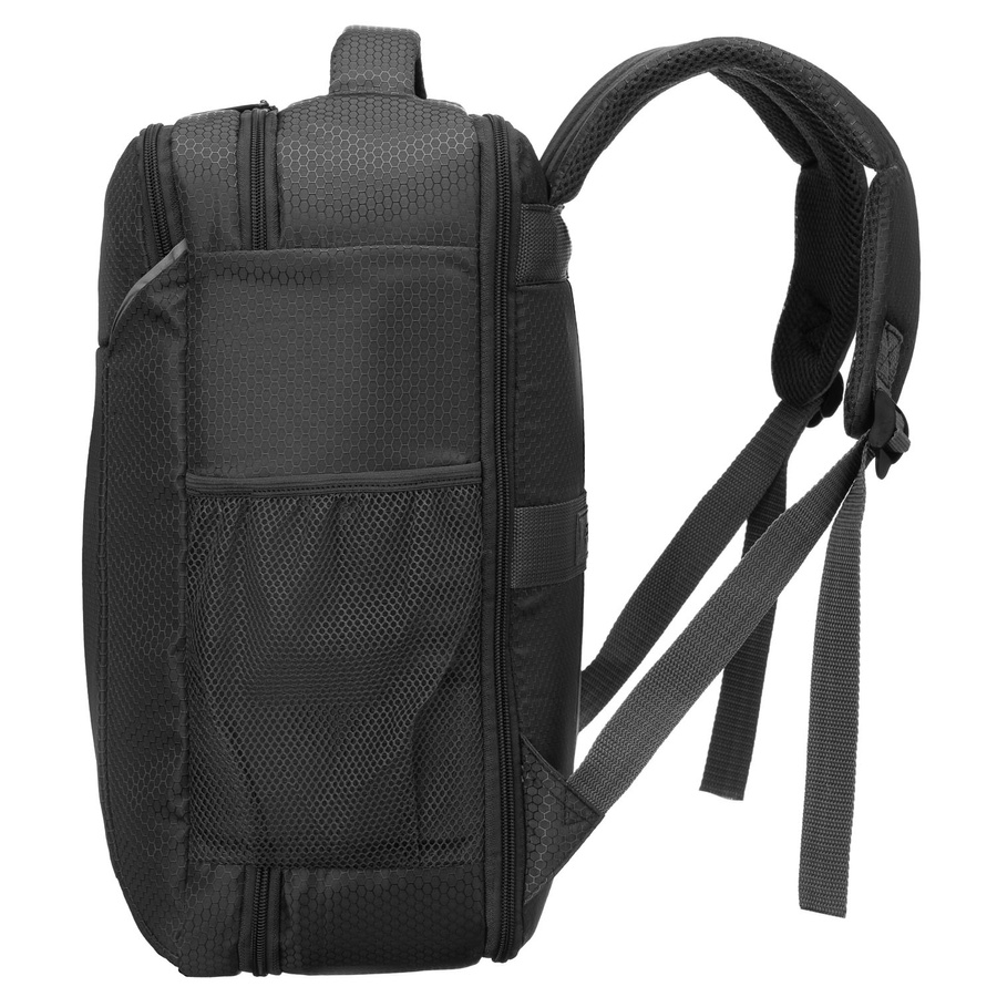Grauer Reise-Rucksack aus Polyester, aufgehängt an verstellbaren Trägern - Peterson – Bild 3
