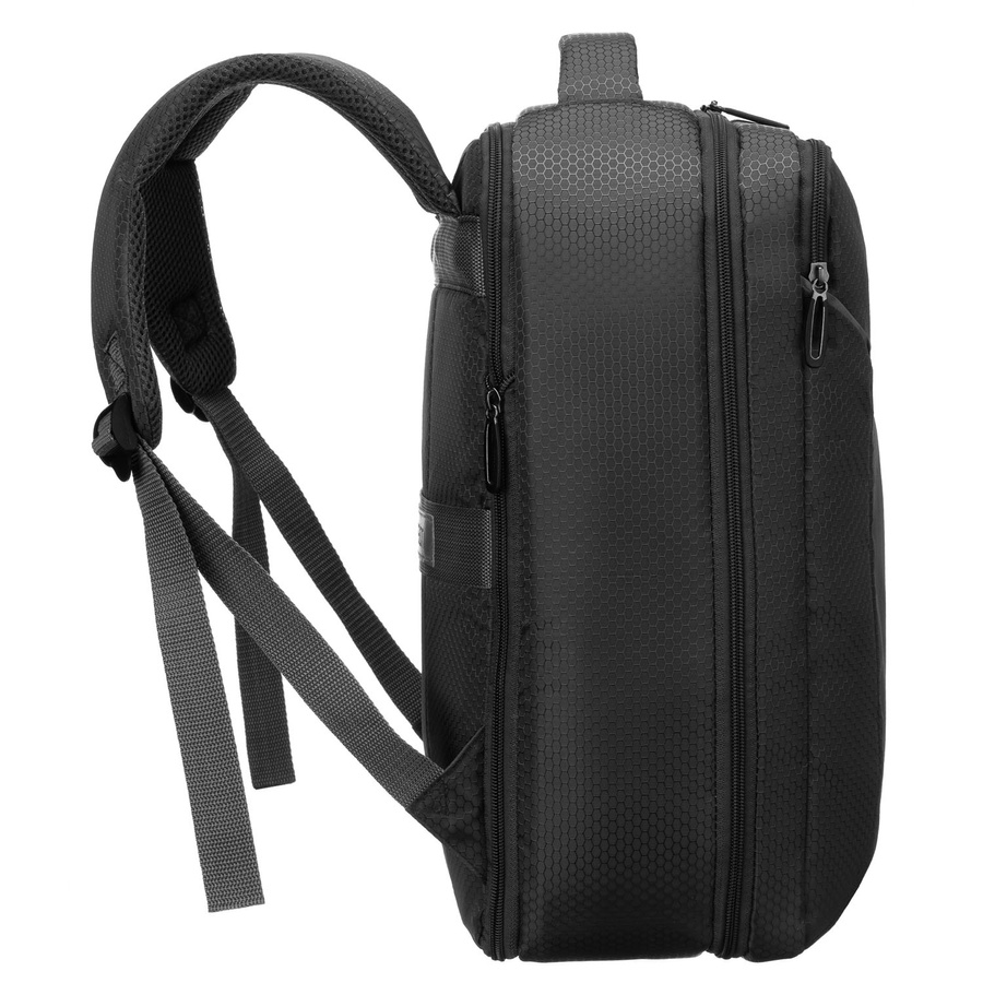 Grauer Reise-Rucksack aus Polyester, aufgehängt an verstellbaren Trägern - Peterson – Bild 5