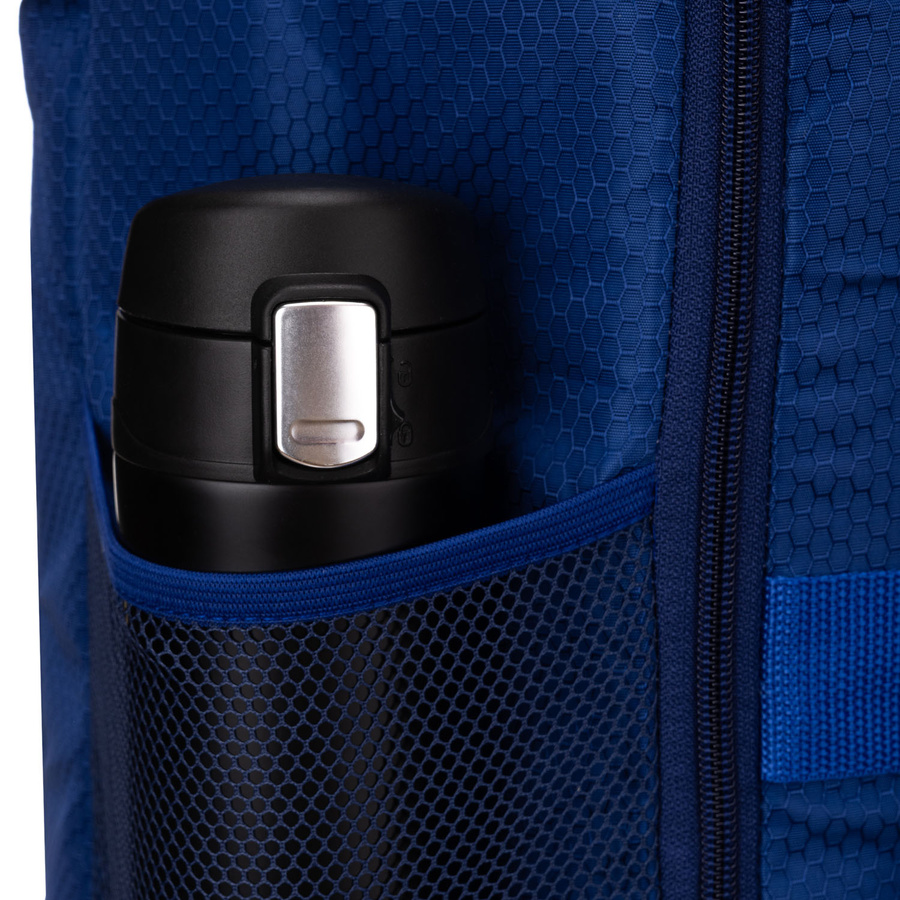 Dunkelblauer Rucksack aus Polyester mit atmungsaktiven Schultergurten ausgestattet – Peterson – Bild 11