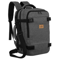 Reise-Rucksack aus Polyester in Grau, ausgestattet mit einem ansteckbaren Gürtel – Peterson