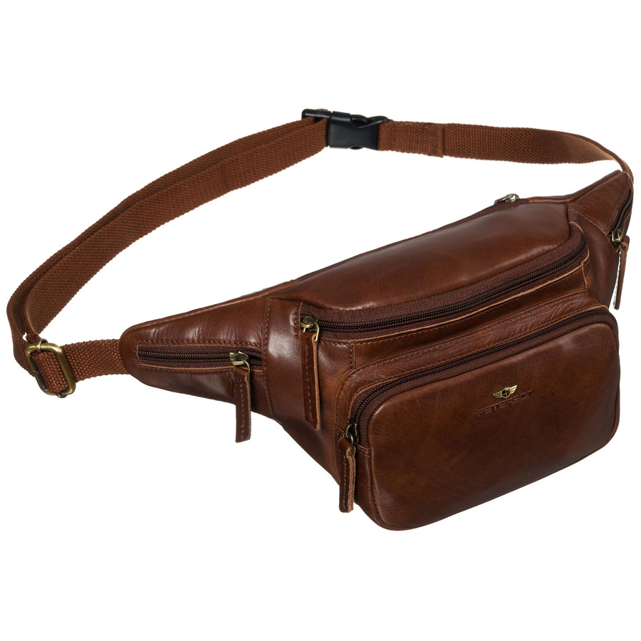 Klassische braune Herren-Bauchtasche aus Leder für die Hüfte – Peterson – Bild 2