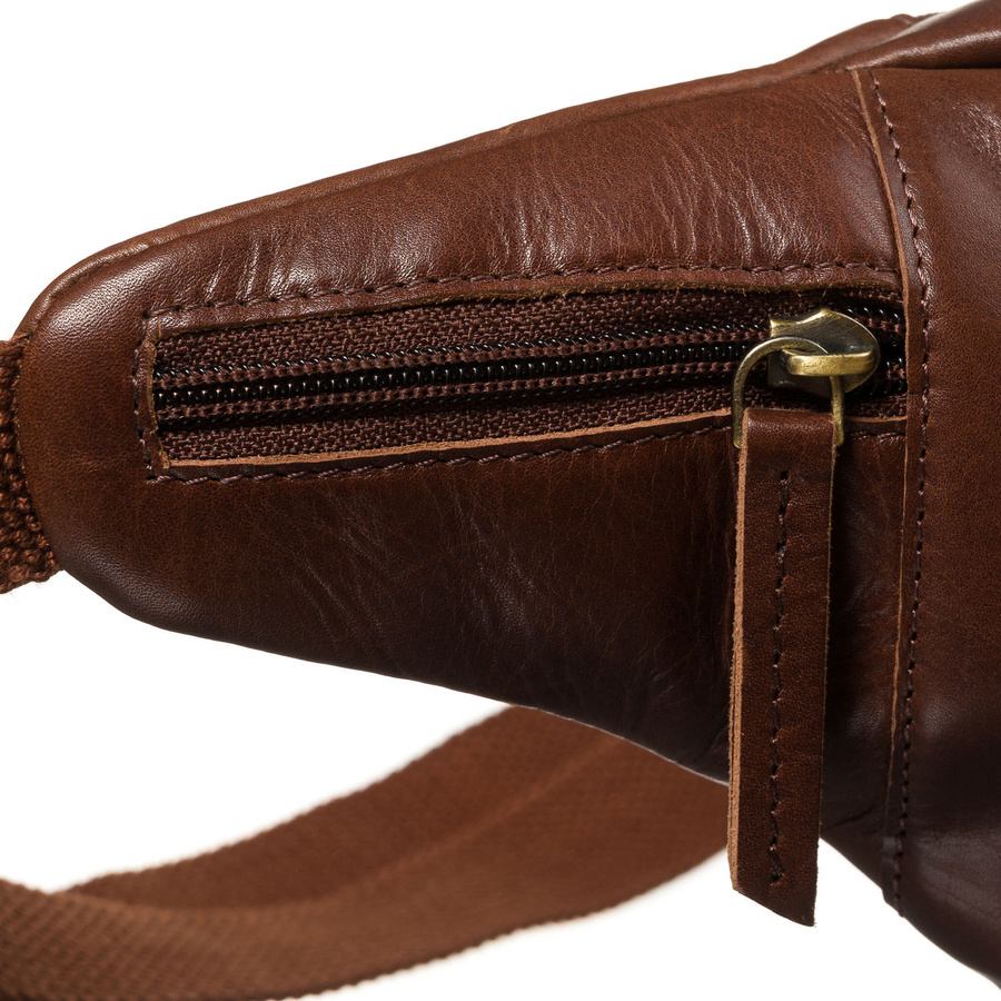 Klassische braune Herren-Bauchtasche aus Leder für die Hüfte – Peterson – Bild 10