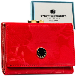 Elegante, rote Damen-Geldbörse aus Natur- und Öko-Leder – Peterson