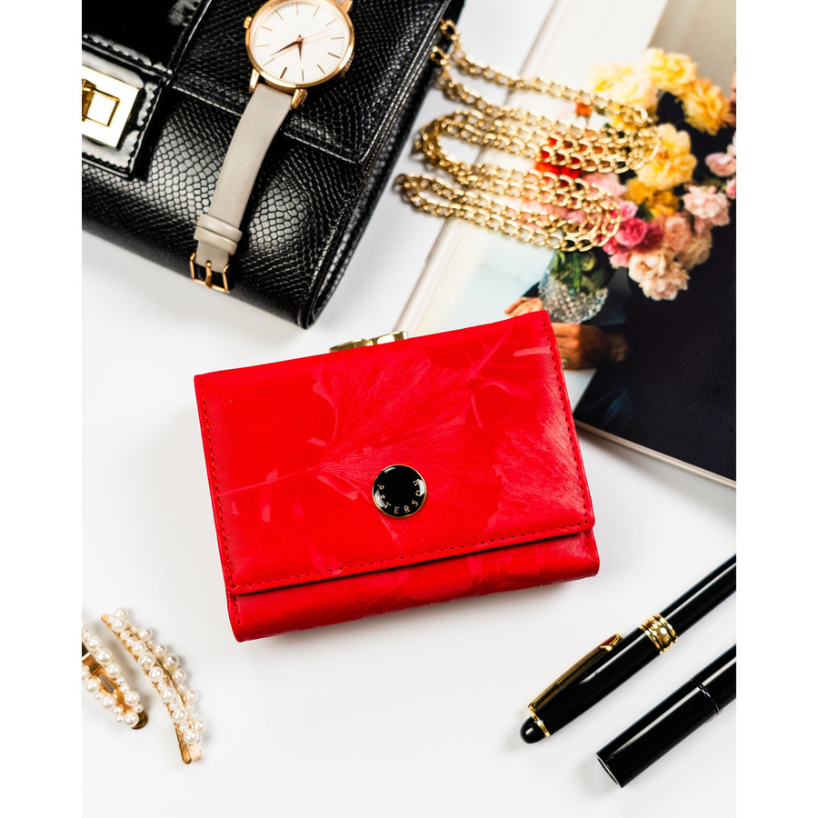 Elegante, rote Damen-Geldbörse aus Natur- und Öko-Leder - Peterson – Bild 3