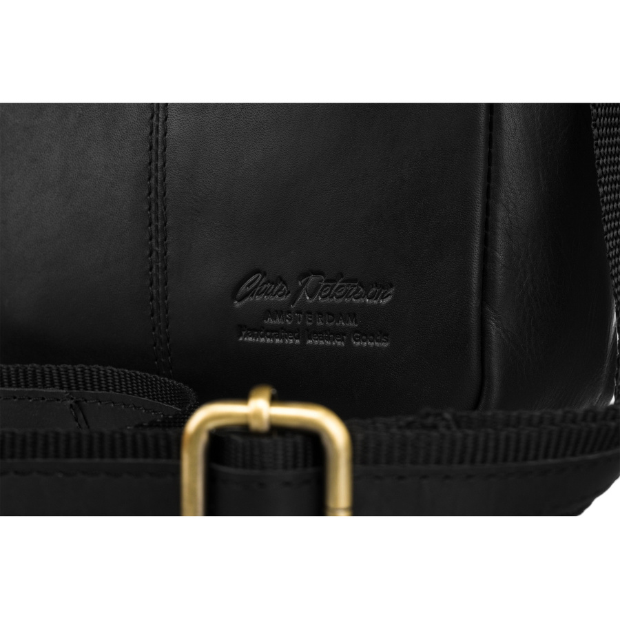 Schwarze Herren-Tasche aus Naturleder mit einer Herren-Geldbörse im Set – Peterson – Bild 7