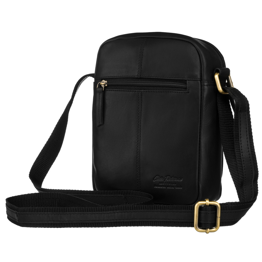 Schwarze Herren-Tasche aus Naturleder mit einer Herren-Geldbörse im Set – Peterson – Bild 8