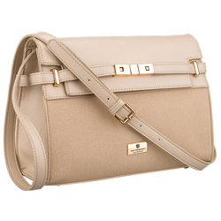 Beige Damen-Handtasche mit Reißverschluss und Magnetverschluss – Peterson