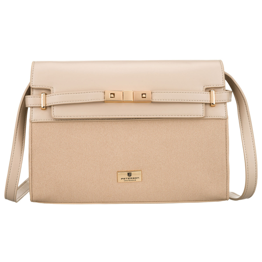 Beige Damen-Handtasche mit Reißverschluss und Magnetverschluss - Peterson – Bild 2