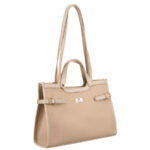 Klassische, beige Damen-Handtasche mit Magnetverschluss – Peterson
