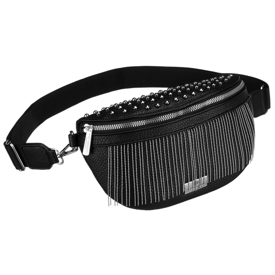 Stilvolle schwarze Damen-Gürteltasche aus Öko-Leder – Peterson – Bild 2