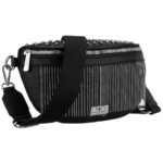 Stilvolle schwarze Damen-Gürteltasche aus Öko-Leder – Peterson