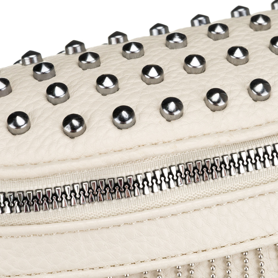 Modische Damen-Gürteltasche aus Öko-Leder in hellem Beigeton, mit Reißverschluss verschließbar – Peterson – Bild 8