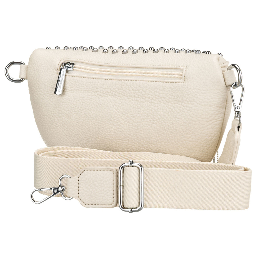 Modische Damen-Gürteltasche aus Öko-Leder in hellem Beigeton, mit Reißverschluss verschließbar – Peterson – Bild 4
