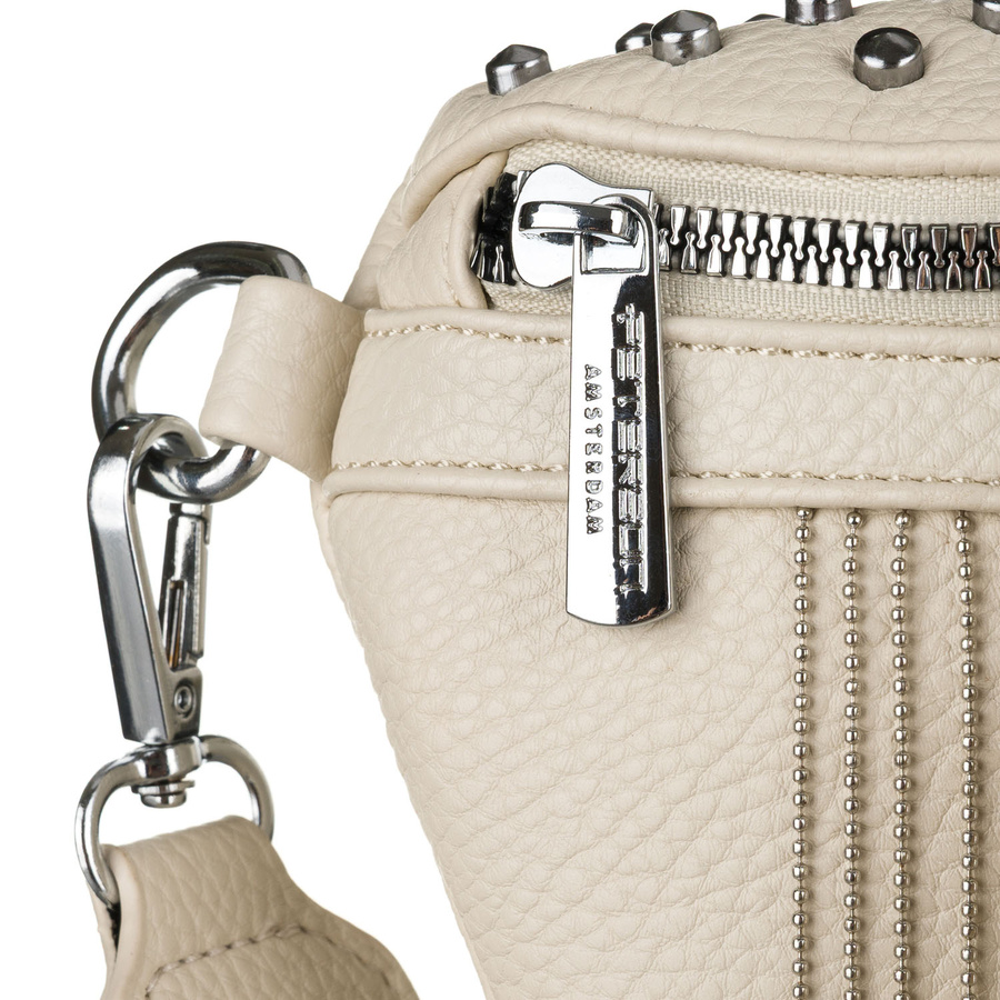 Modische Damen-Gürteltasche aus Öko-Leder in hellem Beigeton, mit Reißverschluss verschließbar – Peterson – Bild 10