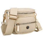 Damen-Gürteltasche in Beige aus Kunstleder, mit Reißverschluss verschließbar – Peterson