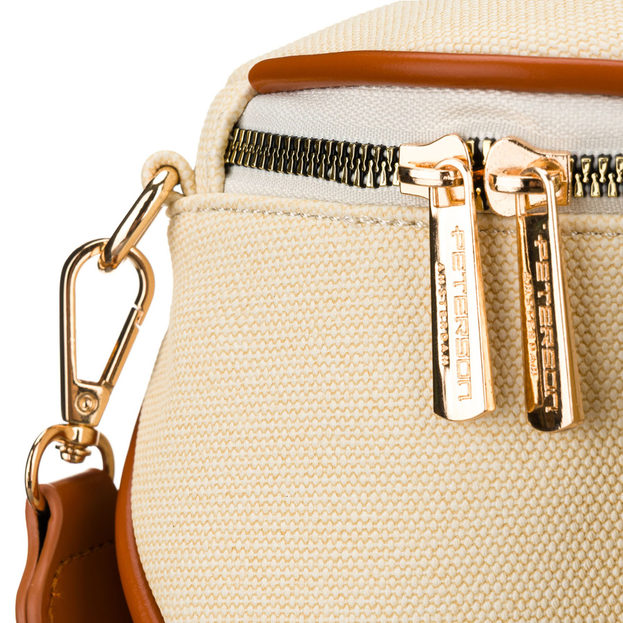 Damen-Gürteltasche in Ecru mit braunen Elementen, mit Reißverschluss verschließbar – Peterson – Bild 9