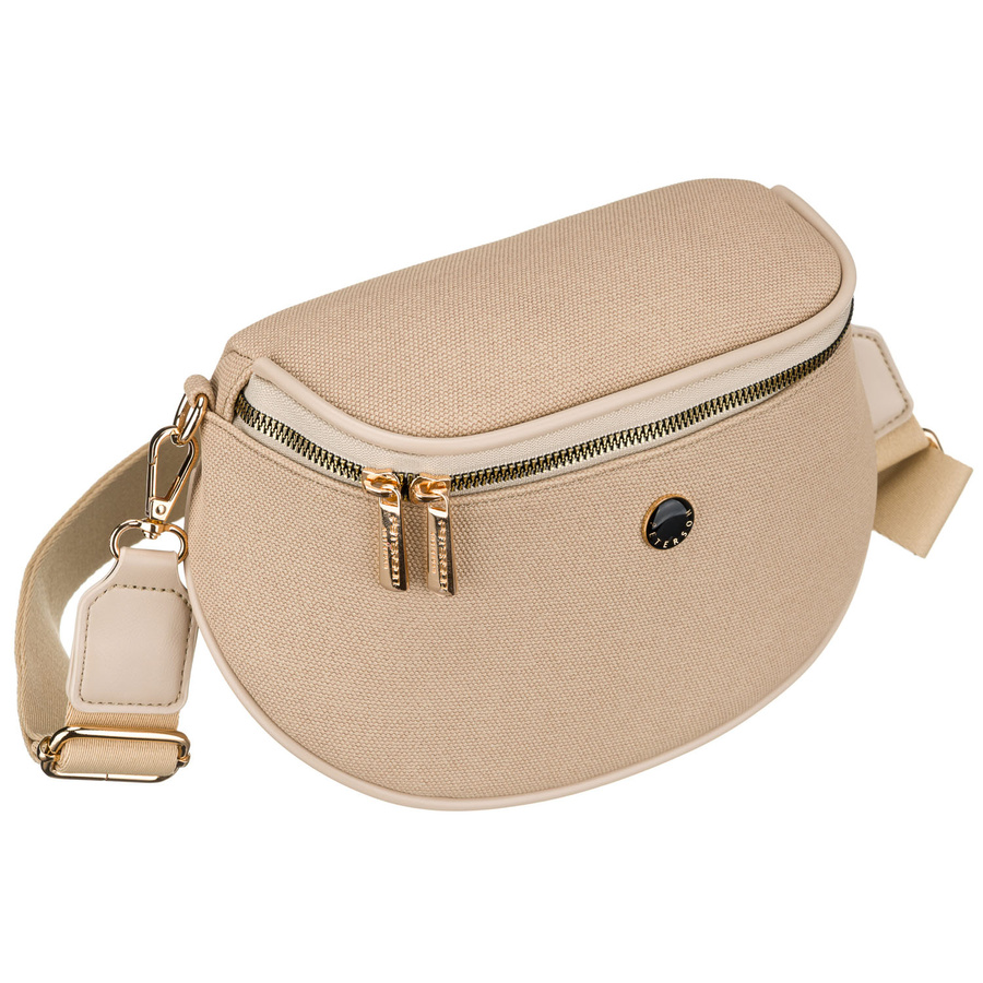 Beige Damen-Gürteltasche mit Reißverschluss und verstellbarem Riemen – Peterson – Bild 2