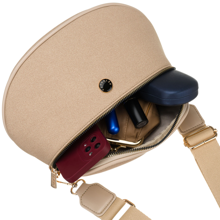 Beige Damen-Gürteltasche mit Reißverschluss und verstellbarem Riemen – Peterson – Bild 10