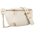 Beige Damen-Gürteltasche aus Öko-Leder mit Reißverschluss – Peterson