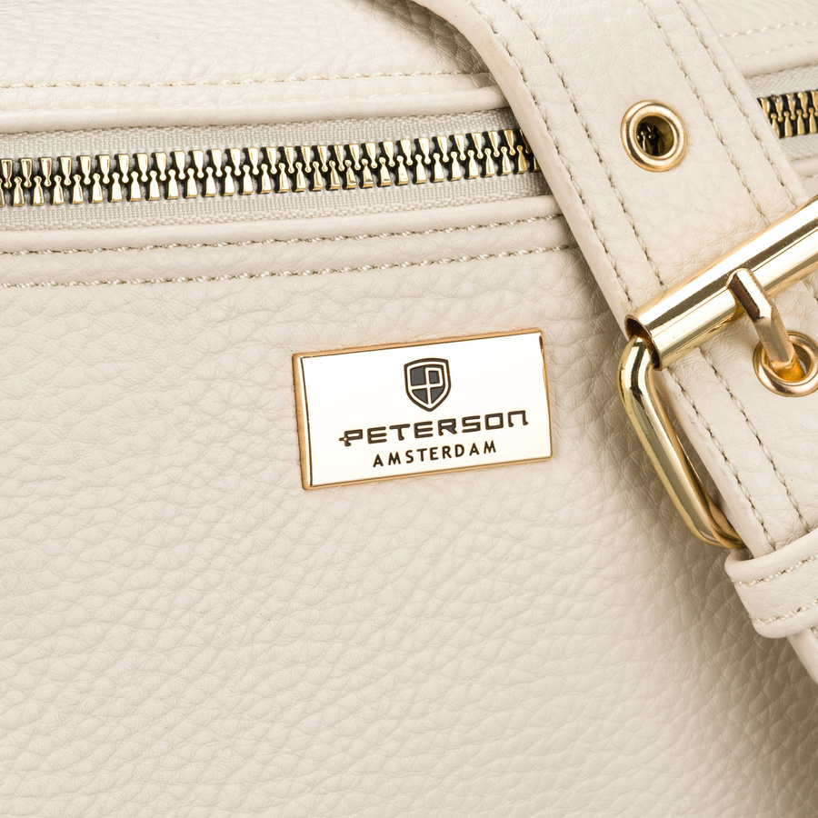 Beige Damen-Gürteltasche aus Öko-Leder mit Reißverschluss – Peterson – Bild 5
