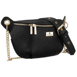 Damen-Gürteltasche aus Öko-Leder in Schwarz, ein Hauptfach – Peterson