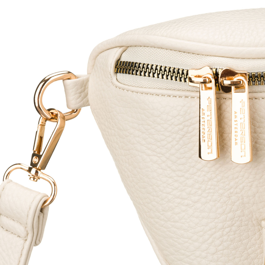 Hellbeige Damen-Gürteltasche aus Öko-Leder mit Reißverschluss – Peterson – Bild 9