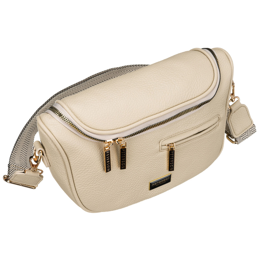 Damen-Gürteltasche aus Öko-Leder in Beigeton mit Rücktasche – Peterson – Bild 3