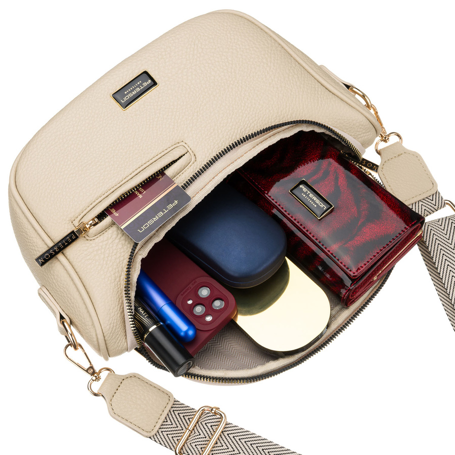Damen-Gürteltasche aus Öko-Leder in Beigeton mit Rücktasche – Peterson – Bild 10