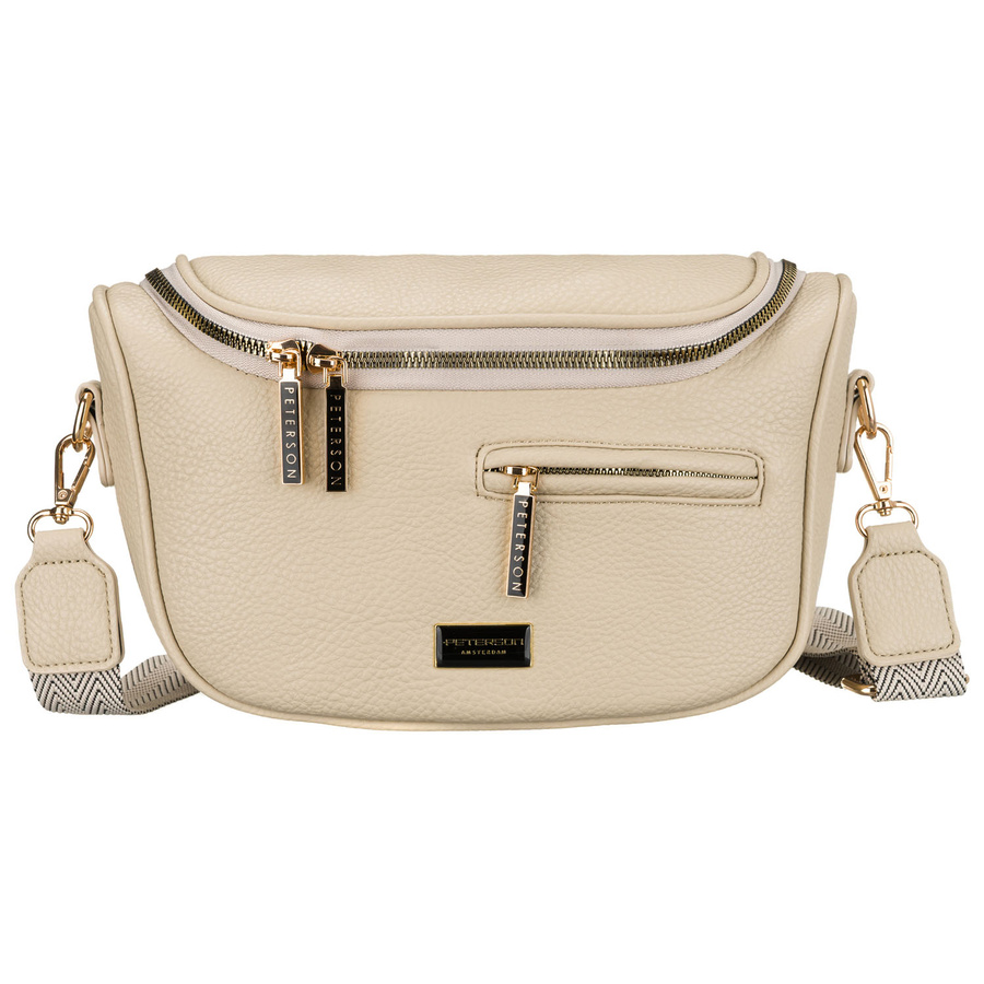 Damen-Gürteltasche aus Öko-Leder in Beigeton mit Rücktasche – Peterson – Bild 2