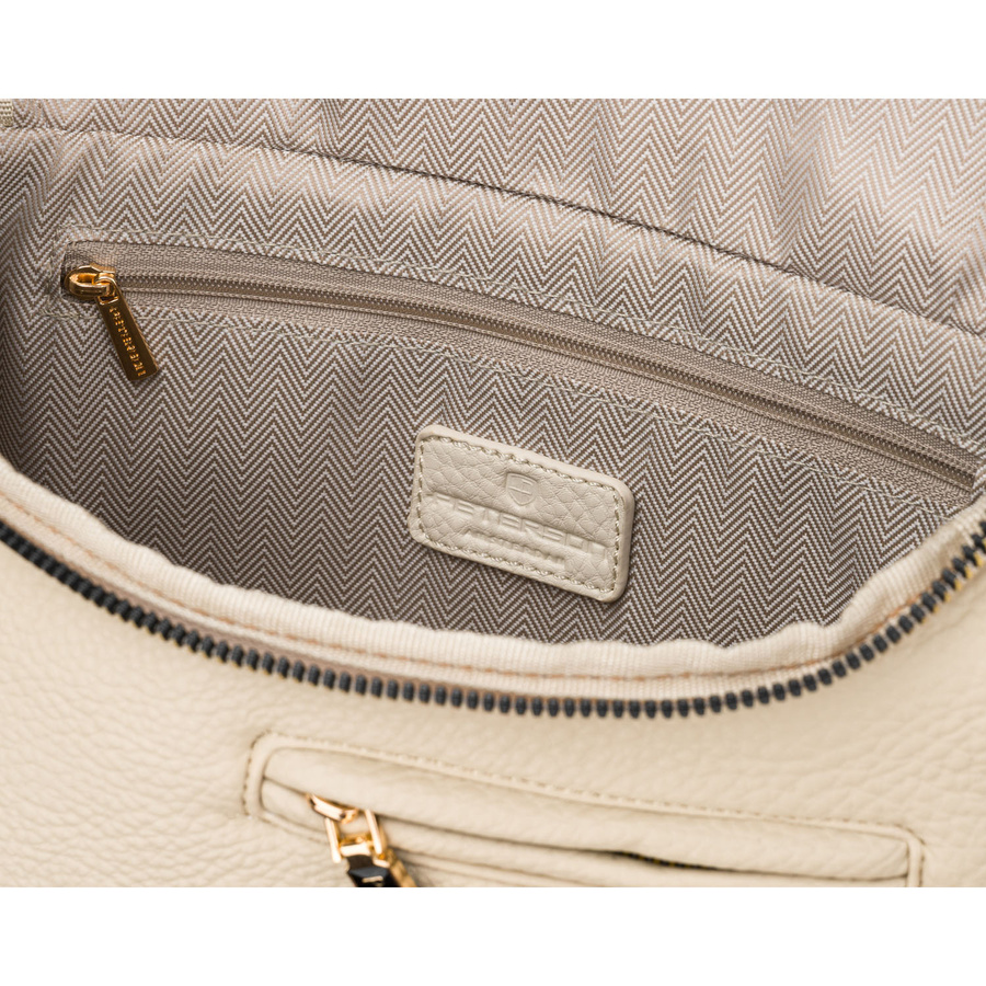 Damen-Gürteltasche aus Öko-Leder in Beigeton mit Rücktasche – Peterson – Bild 5