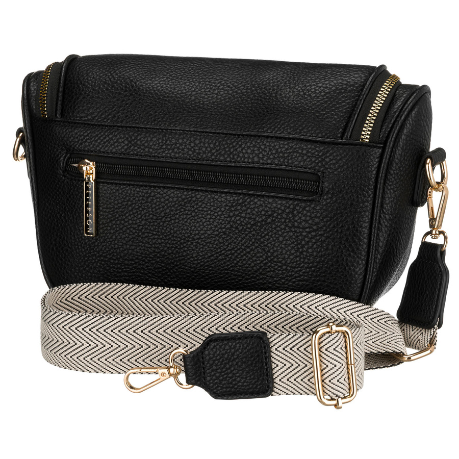Schwarze Damen-Gürteltasche aus Öko-Leder mit Rücktasche – Peterson – Bild 4