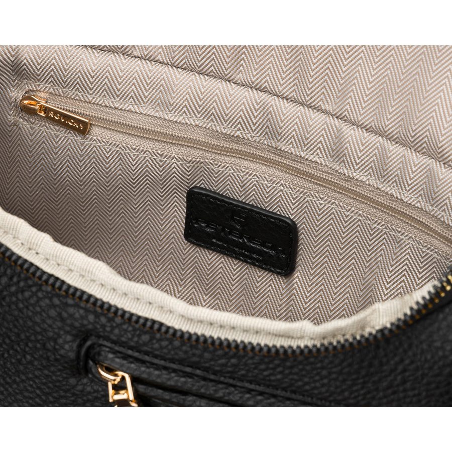 Schwarze Damen-Gürteltasche aus Öko-Leder mit Rücktasche – Peterson – Bild 6