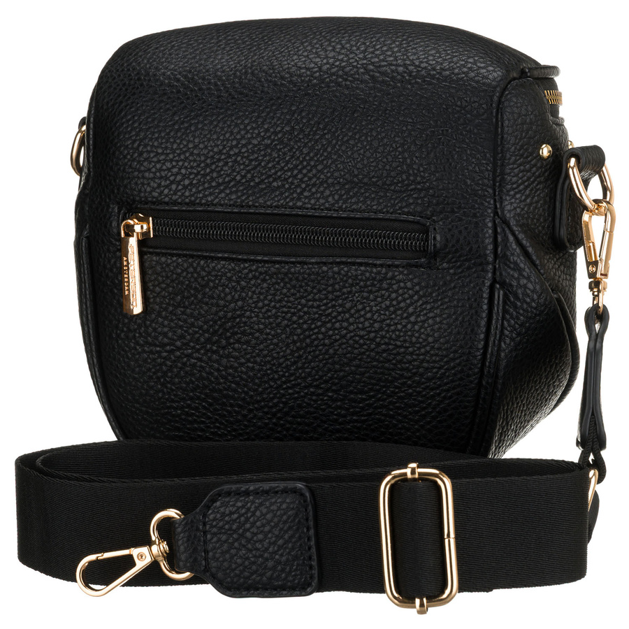 Schwarze, praktische Damen-Gürteltasche aus Öko-Leder, verziert mit Nieten – Peterson – Bild 4