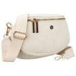 Modische, hellbeige Damen-Gürteltasche aus ökologischem Leder – Peterson