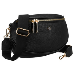 Praktische, städtische Damen-Bauchtasche aus Öko-Leder in Schwarz, einteilig – Peterson