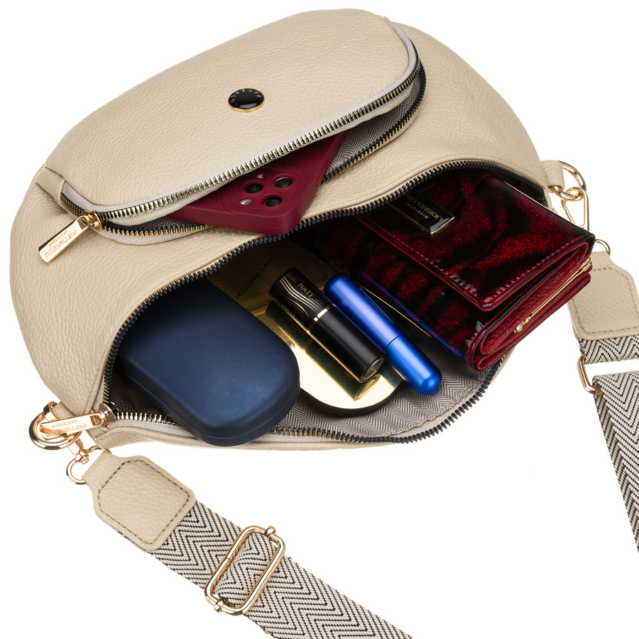 Peterson Damen-Bauchtasche aus Öko-Leder in Beige mit Reißverschluss – Bild 10