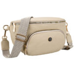 Peterson Damen-Bauchtasche aus Öko-Leder in Beige mit Reißverschluss