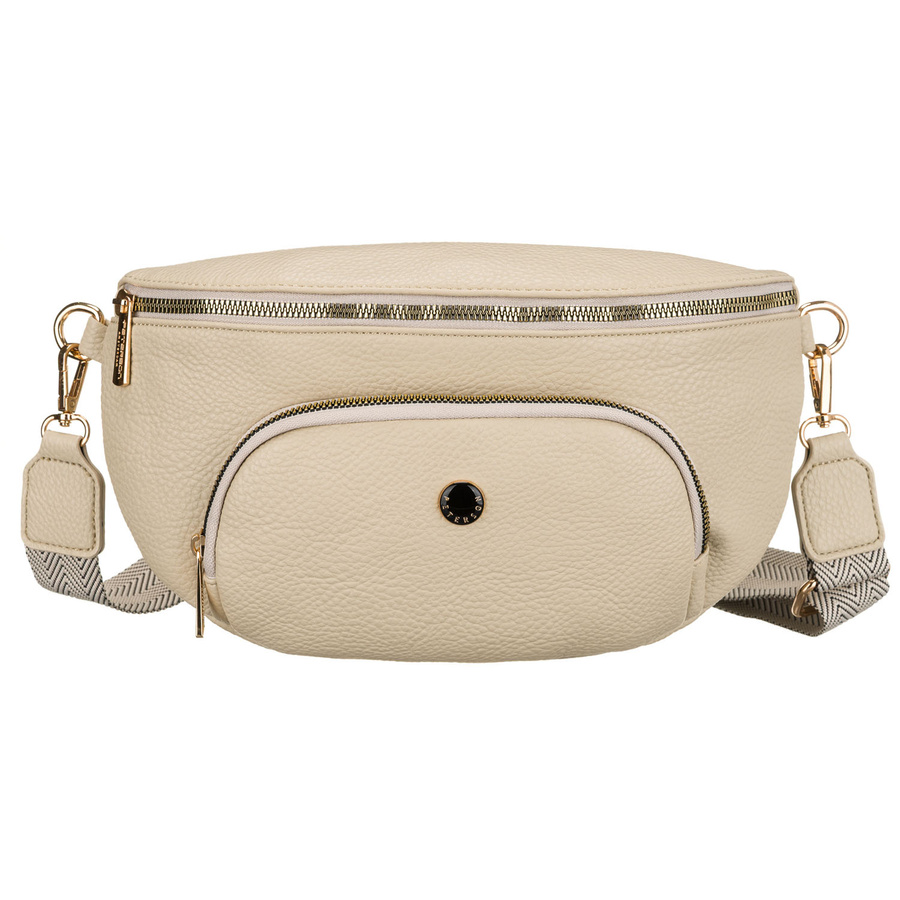 Peterson Damen-Bauchtasche aus Öko-Leder in Beige mit Reißverschluss – Bild 3