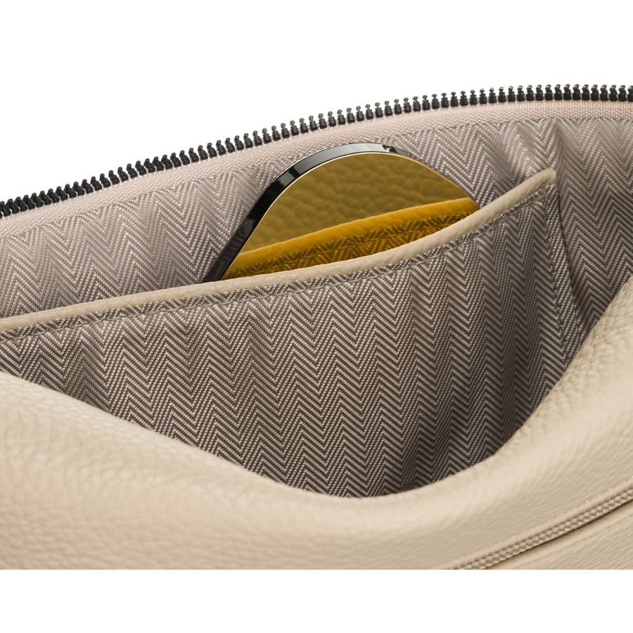 Peterson Damen-Bauchtasche aus Öko-Leder in Beige mit Reißverschluss – Bild 7