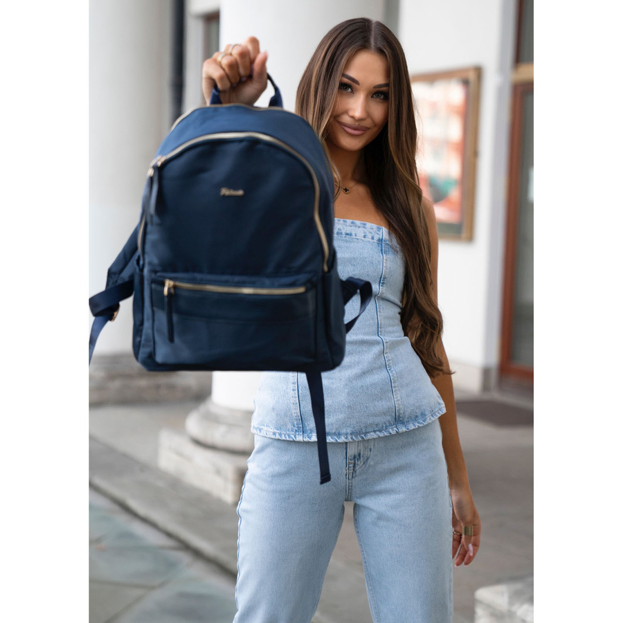 Zweifach unterteiltes, marineblaues Damen-Rucksack aus Polyester - Peterson – Bild 5