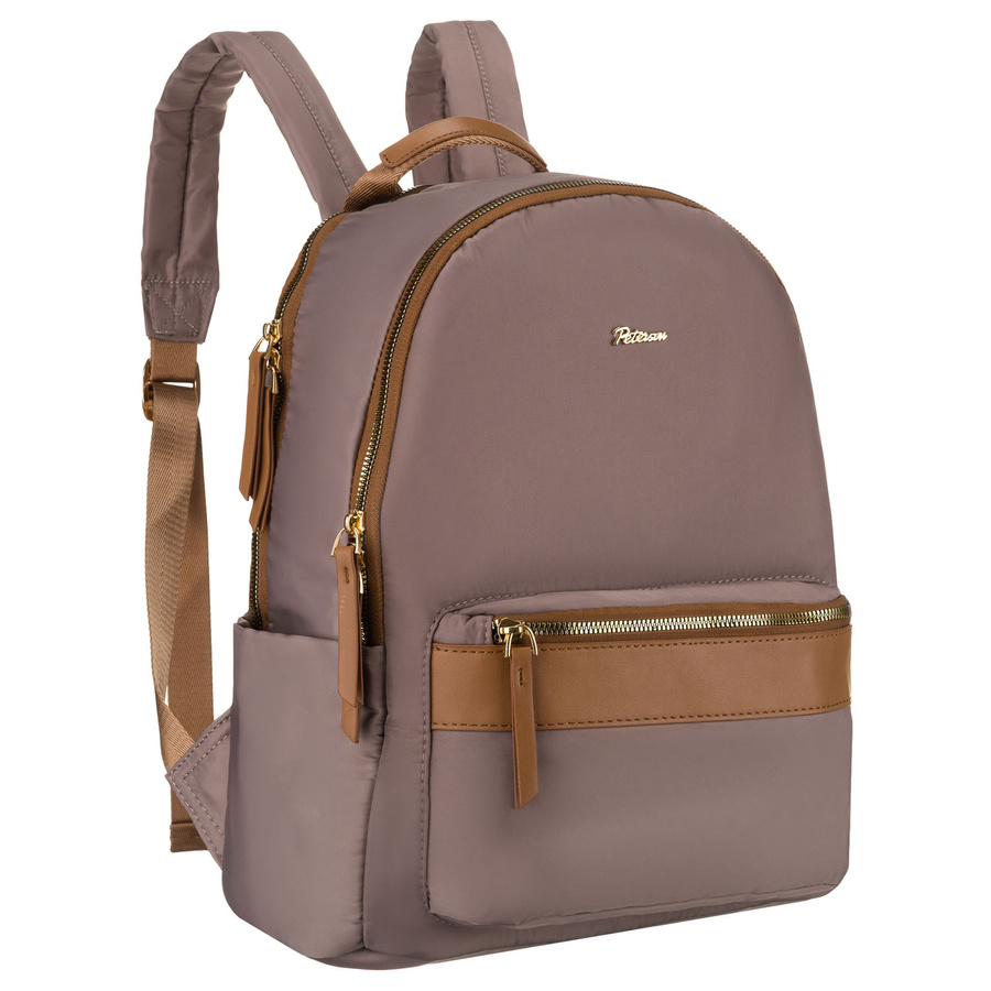 Peterson Damen-Rucksack mit zwei Fächern aus Polyester in Beige