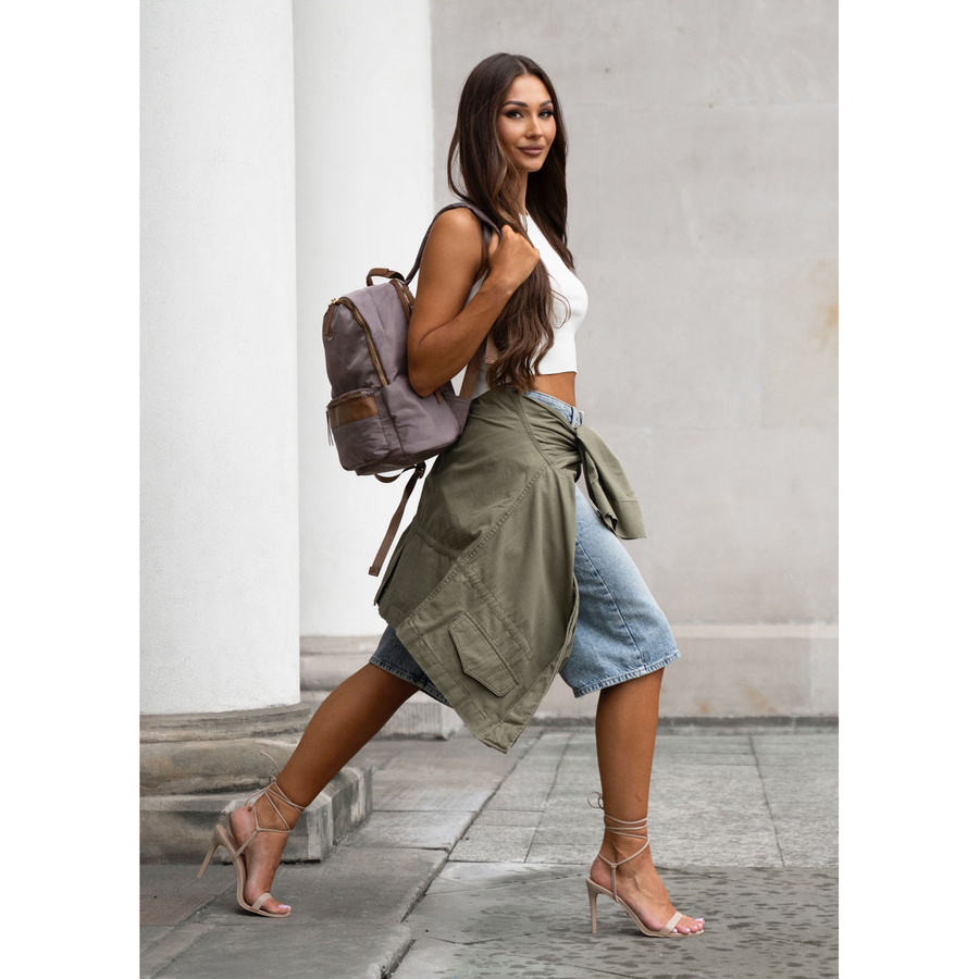 Peterson Damen-Rucksack mit zwei Fächern aus Polyester in Beige – Bild 6