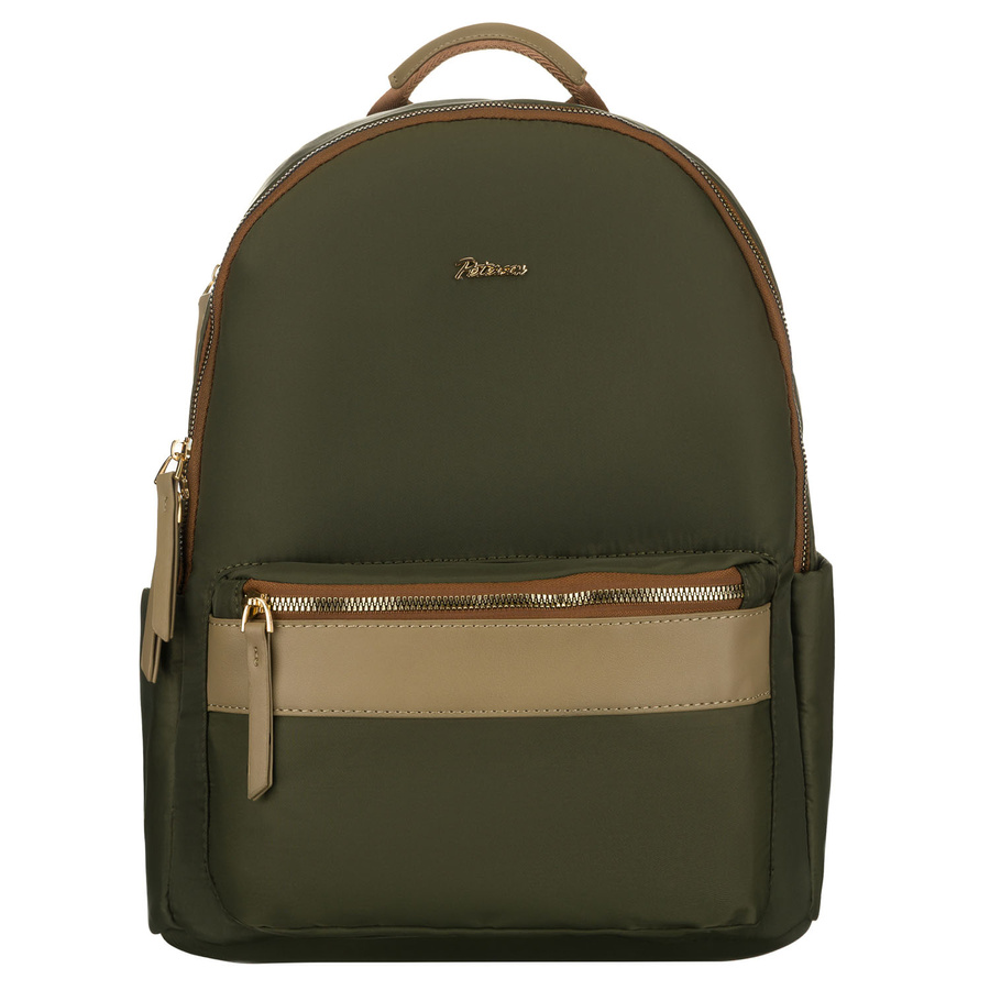 Grüner, städtischer Damenrucksack aus Polyester mit Reißverschlüssen verschließbar – Peterson – Bild 4