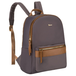 Grauer, städtischer Damen-Rucksack aus Polyester mit Reißverschlüssen – Peterson