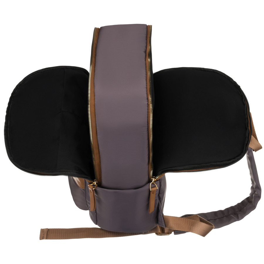 Grauer, städtischer Damen-Rucksack aus Polyester mit Reißverschlüssen – Peterson – Bild 19