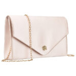 Kleine Damen-Clutch aus synthetischem Stoff in Beige – Rovicky